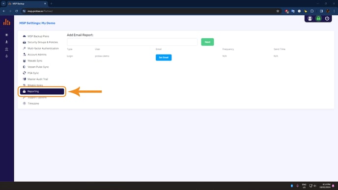 KB How to setup email reporting - Screenshot 2